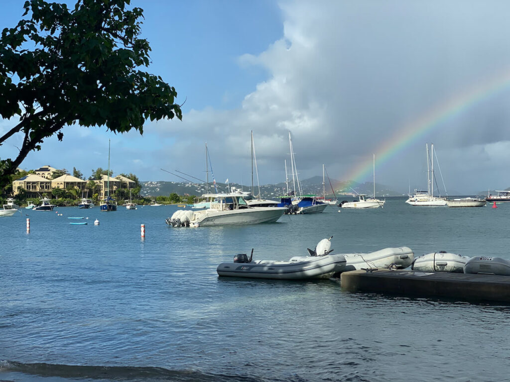 rainbow at Cruz Bay St John USVI